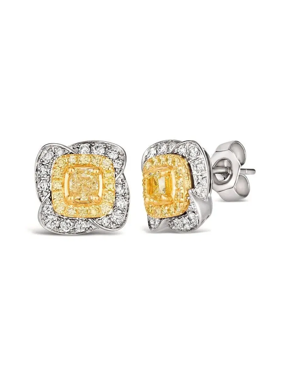 Серьги Le Vian Ladies с солнечными желтыми бриллиантами, выполненные из двухтонового платины и