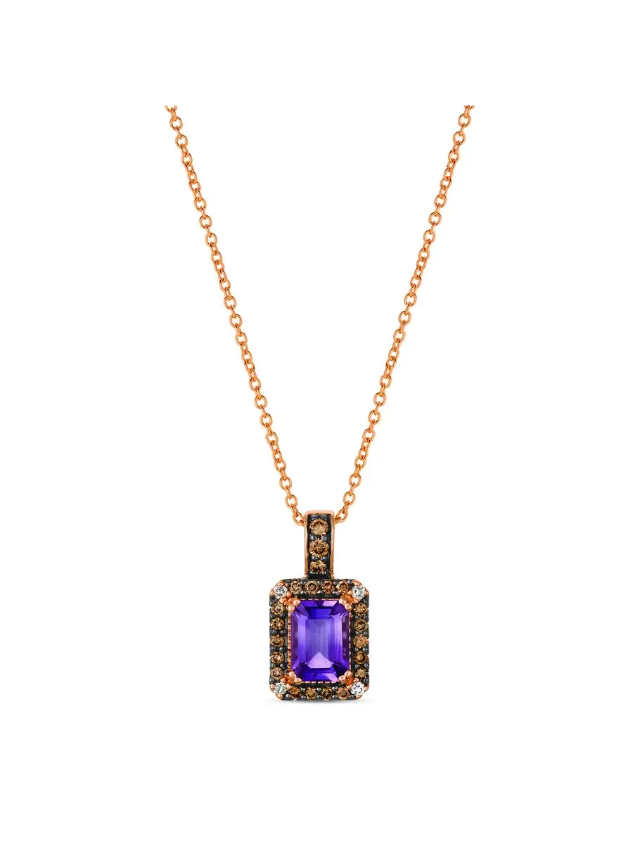 Подвеска Le Vian Grape Amethyst, шоколадные бриллианты, нюдовые бриллианты, установленные в — изображение 1 из 1