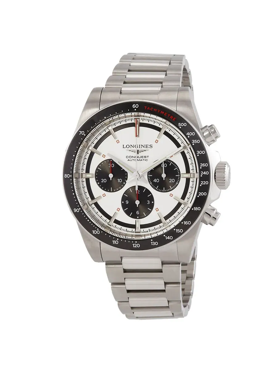 Мужские часы Longines Conquest Chronograph Automatic с серебристым циферблатом L3.835.4.72.6 — изображение 1 из 3