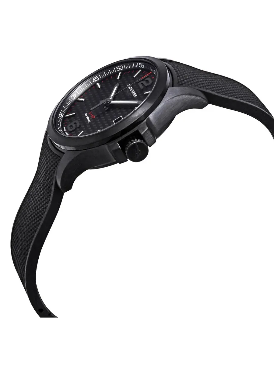 Мужские часы Longines Conquest V.H.P. с черным карбоновым циферблатом L3.716.2.66.9 — изображение 2 из 3, оттенок черный