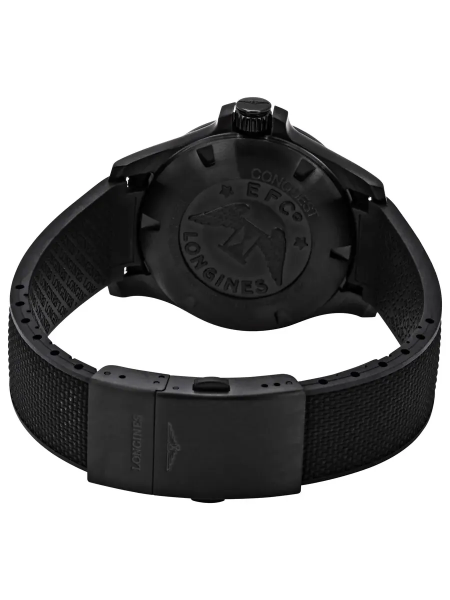 Мужские часы Longines Conquest V.H.P. с черным карбоновым циферблатом L3.716.2.66.9 — изображение 3 из 3, оттенок черный