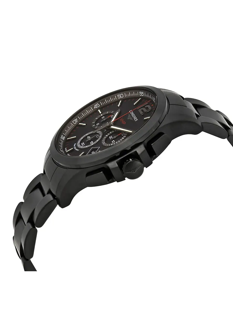 Мужские часы Longines Conquest VHP Chronograph с черным резным циферблатом L37272566 — изображение 2 из 3, оттенок черный
