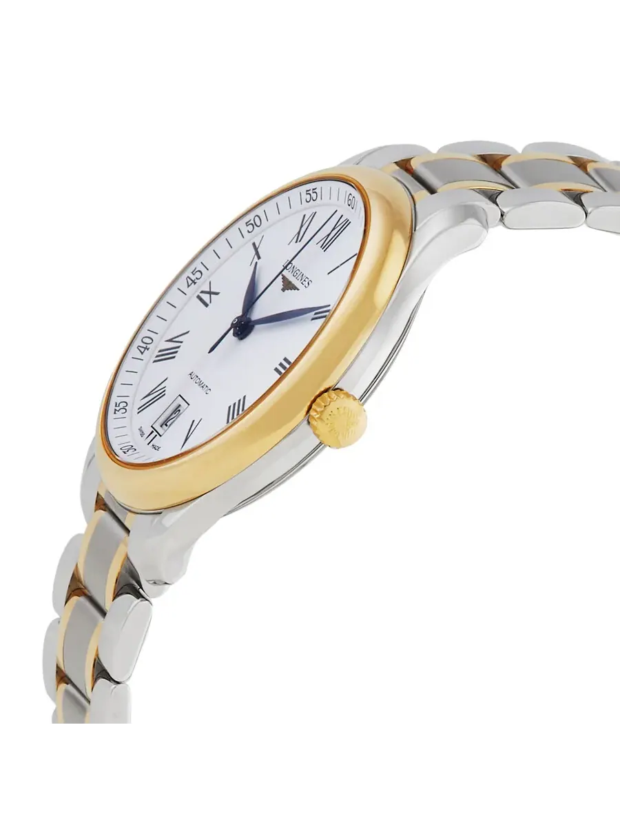 Часы мужские Longines Master с серебристым циферблатом — изображение 2 из 3, оттенок желтый золотистый