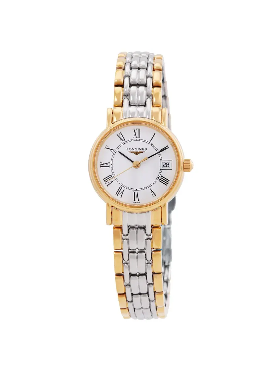 Женские часы Longines Presence Quartz с белым циферблатом L4.319.2.11.7 — изображение 1 из 3, оттенок желтый золотистый