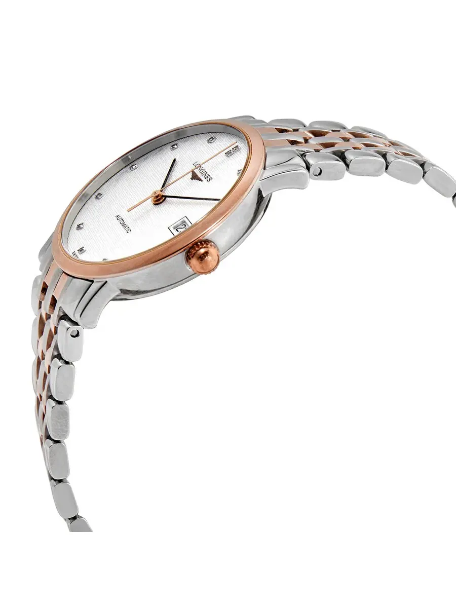 Женские часы Longines Elegant с серебристым циферблатом и бриллиантами L4.809.5.77.7 — изображение 2 из 6
