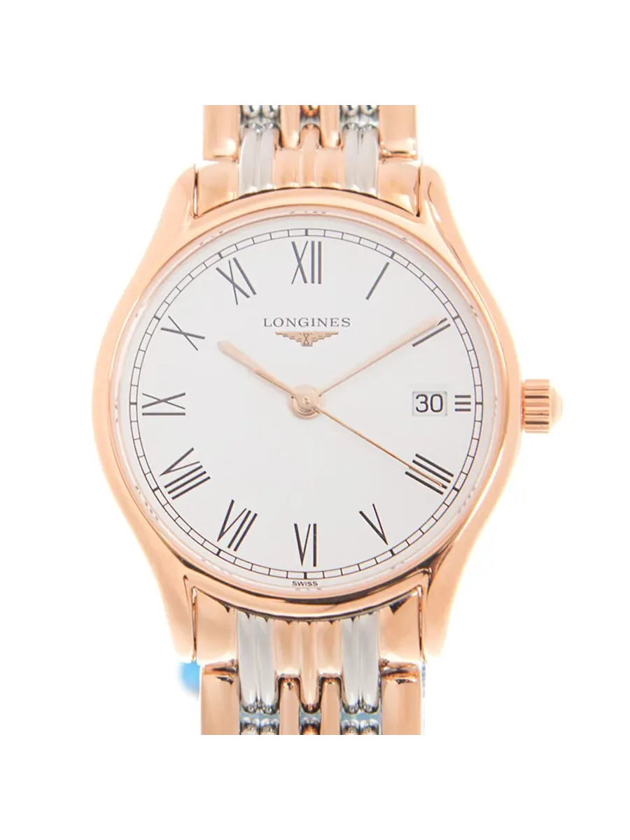 Женские часы Longines Elegant Quartz с белым циферблатом L4.259.1.11.7 — изображение 1 из 5, оттенок розовый золотистый
