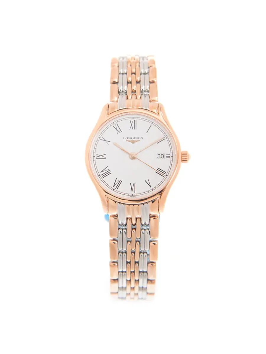 Женские часы Longines Elegant Quartz с белым циферблатом L4.259.1.11.7 — изображение 2 из 5, оттенок розовый золотистый