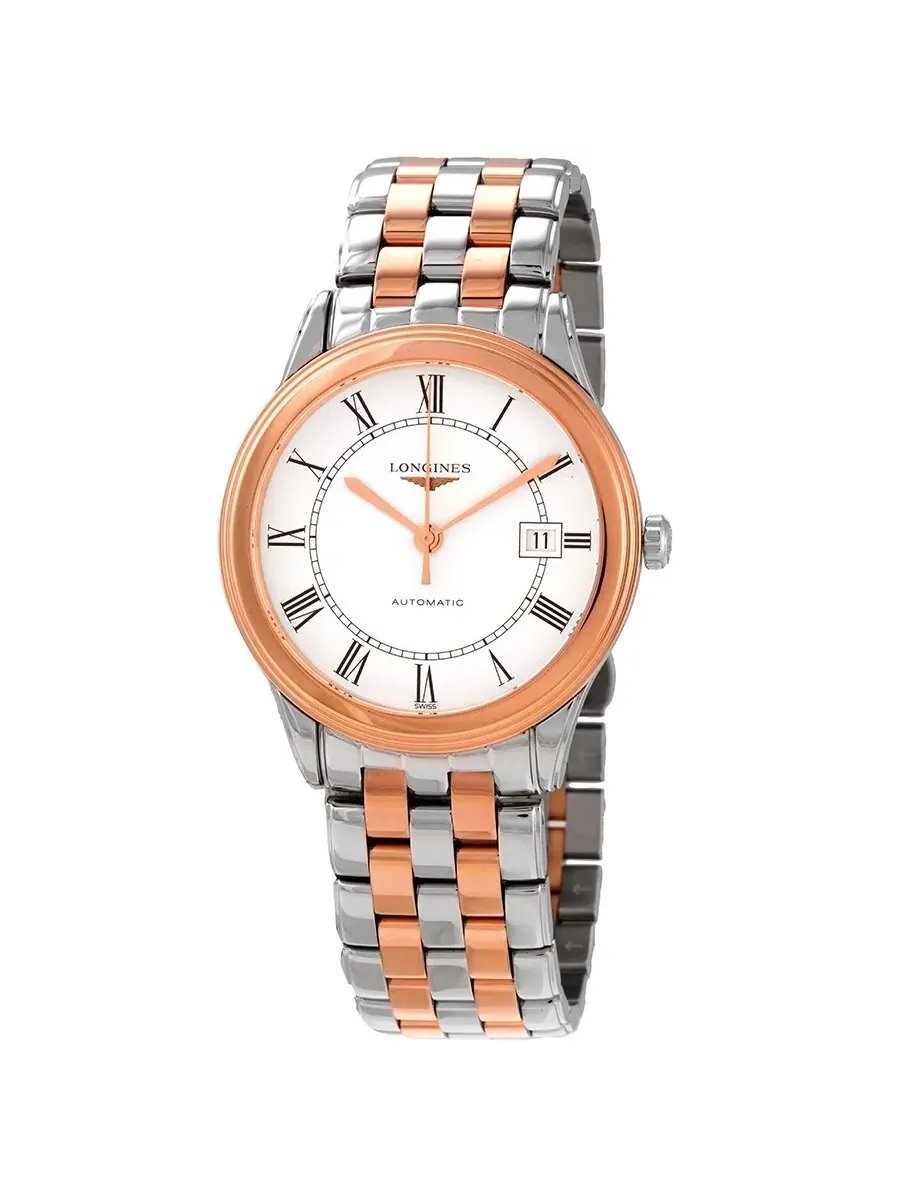 Мужские часы Longines Flagship Automatic с белым циферблатом L4.974.3.91.7 — изображение 1 из 3, оттенок розовый золотистый