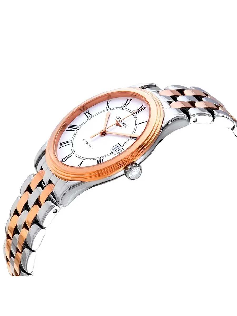 Мужские часы Longines Flagship Automatic с белым циферблатом L4.974.3.91.7 — изображение 2 из 3, оттенок розовый золотистый