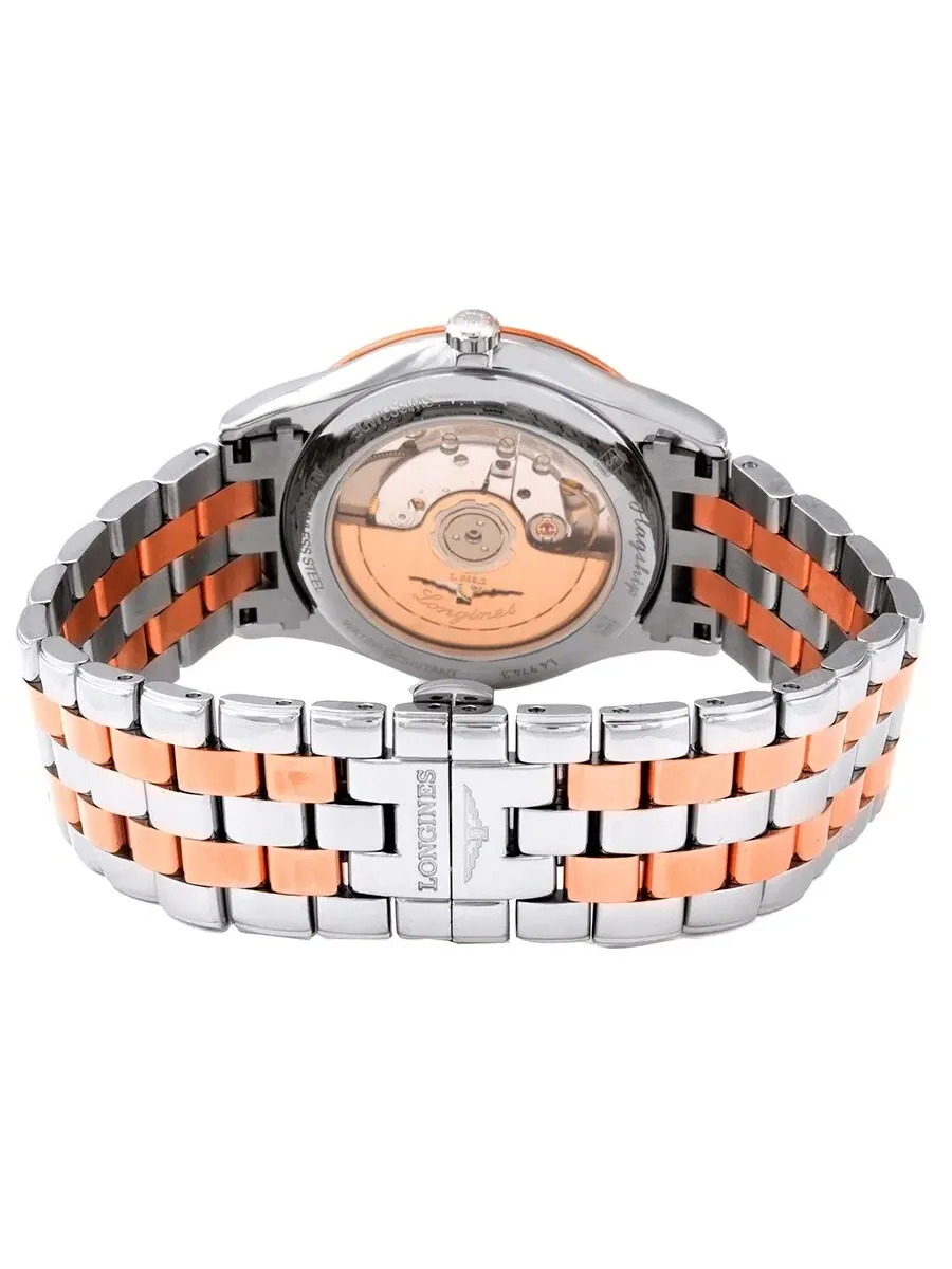 Мужские часы Longines Flagship Automatic с белым циферблатом L4.974.3.91.7 — изображение 3 из 3, оттенок розовый золотистый