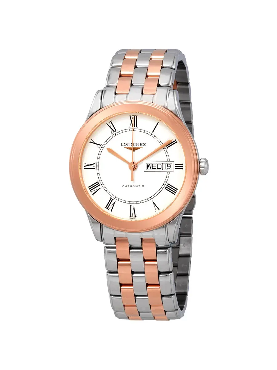 Мужские часы Longines Flagship Automatic с белым циферблатом L4.899.3.91.7 — изображение 1 из 3, оттенок розовый золотистый
