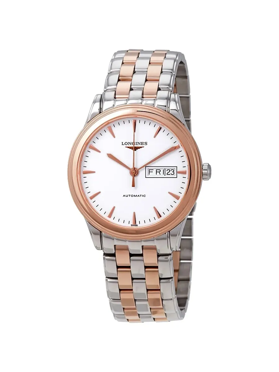 Мужские часы Longines Flagship Automatic с белым циферблатом L4.899.3.92.7 — изображение 1 из 3, оттенок розовый золотистый