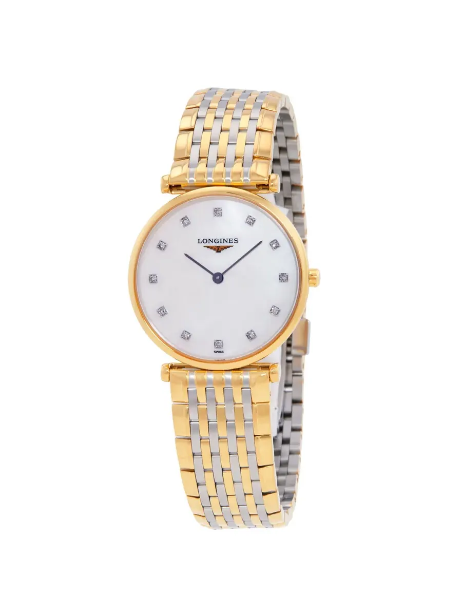 Женские часы Longines La Grande Classique Quartz с бриллиантами L4.512.2.87.D — изображение 1 из 3, оттенок желтый золотистый