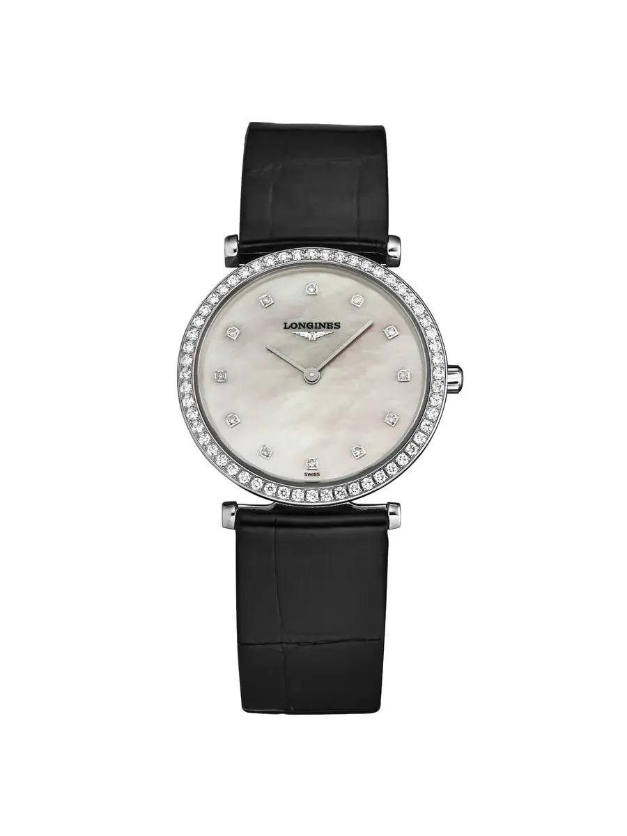 Женские кварцевые часы Longines La Grande Classique с бриллиантами и белым перламутровым — изображение 1 из 4
