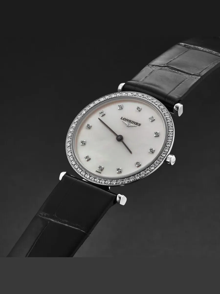 Женские кварцевые часы Longines La Grande Classique с бриллиантами и белым перламутровым — изображение 2 из 4