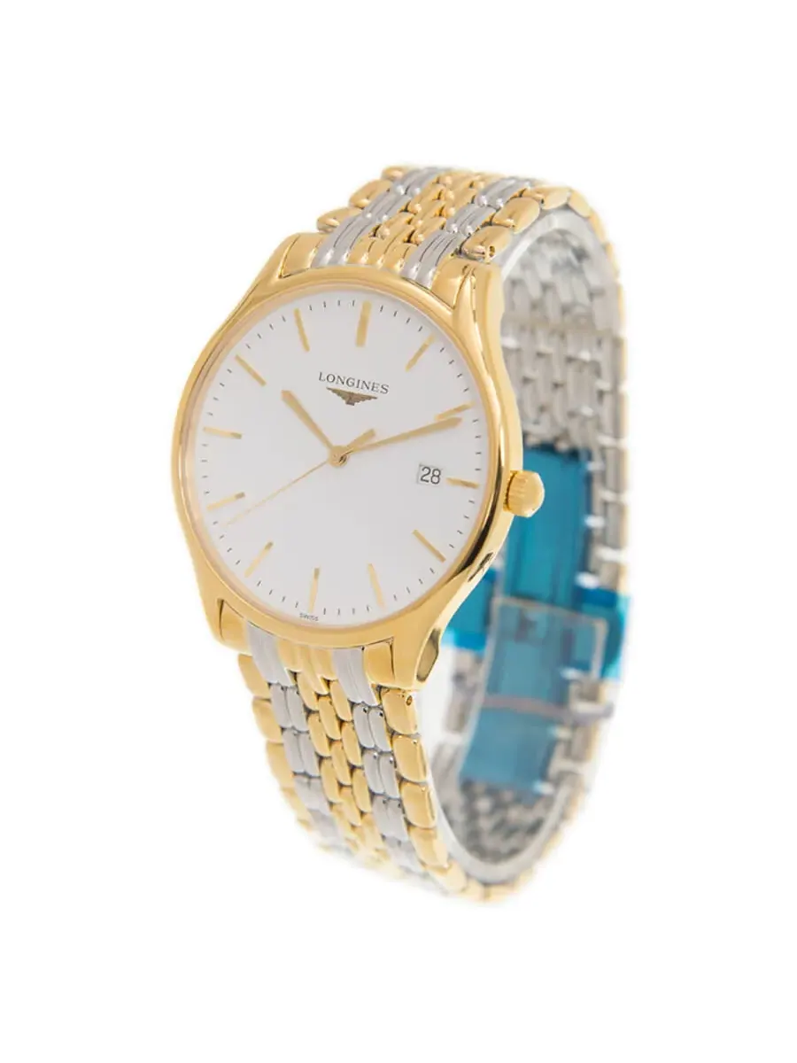 Мужские кварцевые часы Longines Lyre с белым циферблатом L4.859.2.12.7 — изображение 4 из 6, оттенок желтый золотистый