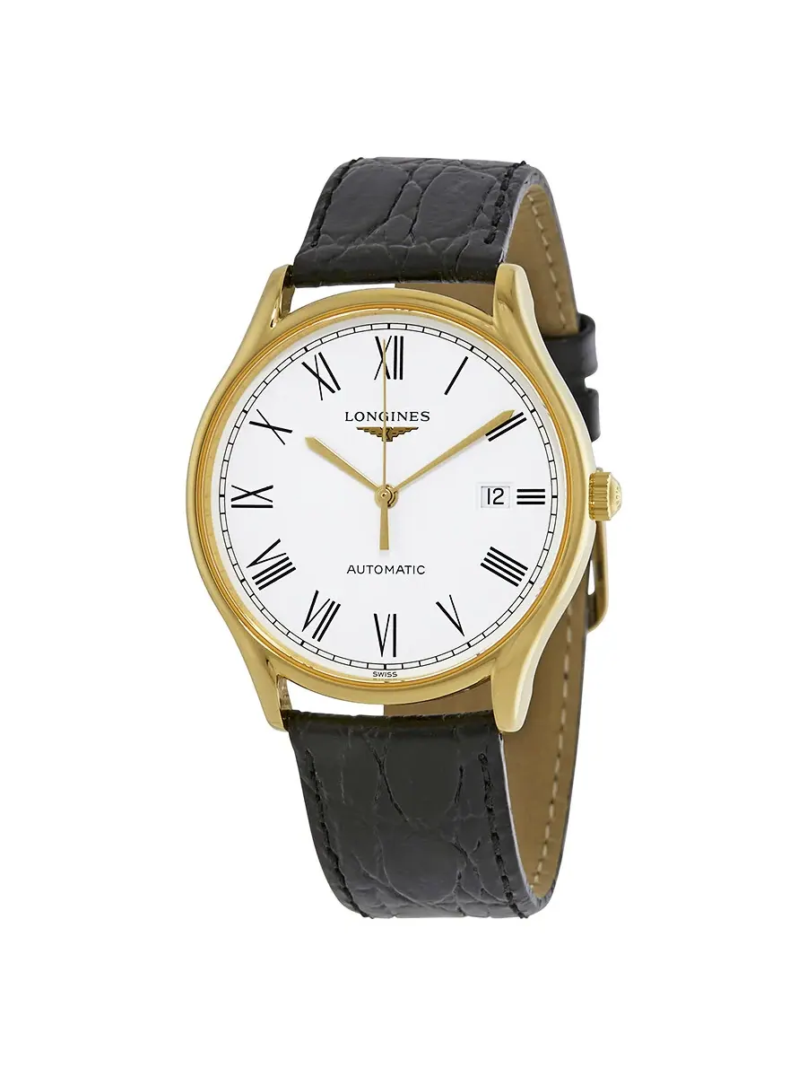 Мужские часы Longines Lyre Automatic с белым циферблатом L49602112 — изображение 1 из 3, оттенок желтый золотистый