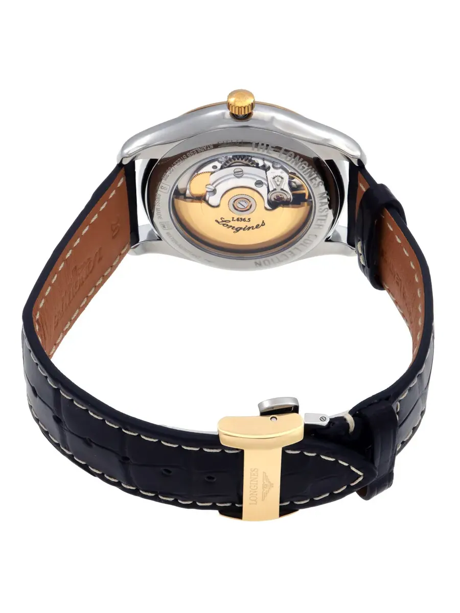 Мужские часы Longines Master Automatic с золотым циферблатом и бриллиантами L2.755.5.37.3 — изображение 3 из 3