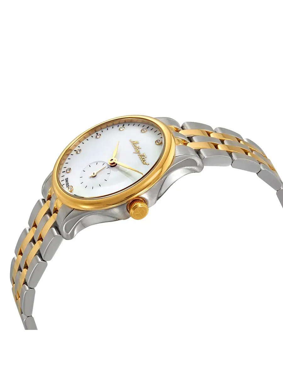 Женские часы Mathey-Tissot Edmond Metal Crystal с белым циферблатом D1886MBI — изображение 2 из 3, оттенок желтый золотистый