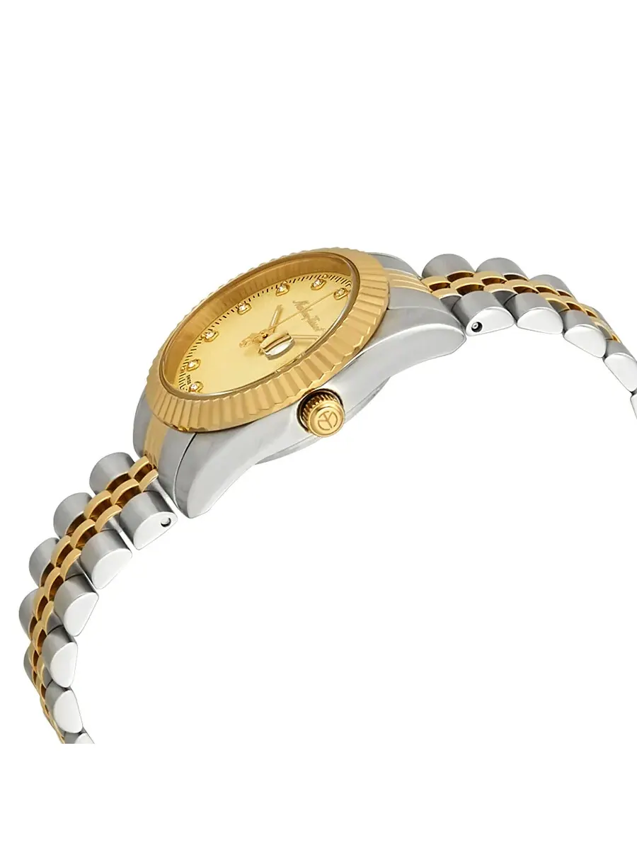 Женские кварцевые часы Mathey-Tissot Mathey III с золотым циферблатом, модель D810BDI — изображение 2 из 3