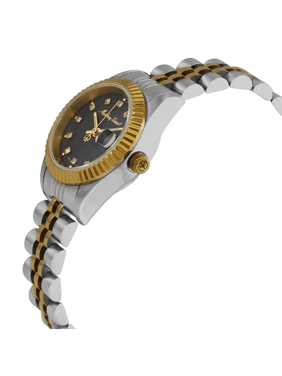 Женские часы Mathey-Tissot Mathey II с кварцевым механизмом, черным циферблатом D710BN — изображение 2 из 3