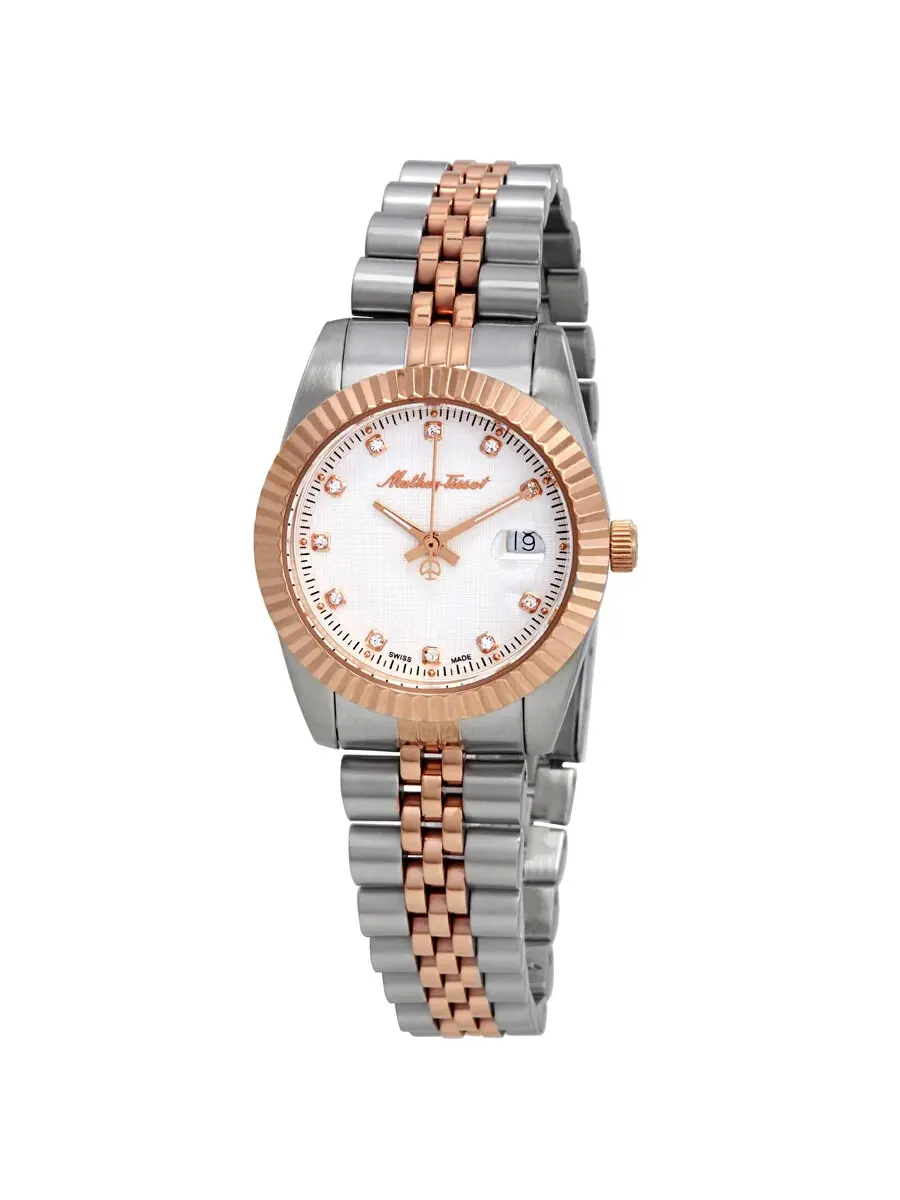 Женские часы Mathey-Tissot Mathey III с кварцевым механизмом, белым циферблатом D810RA — изображение 1 из 3