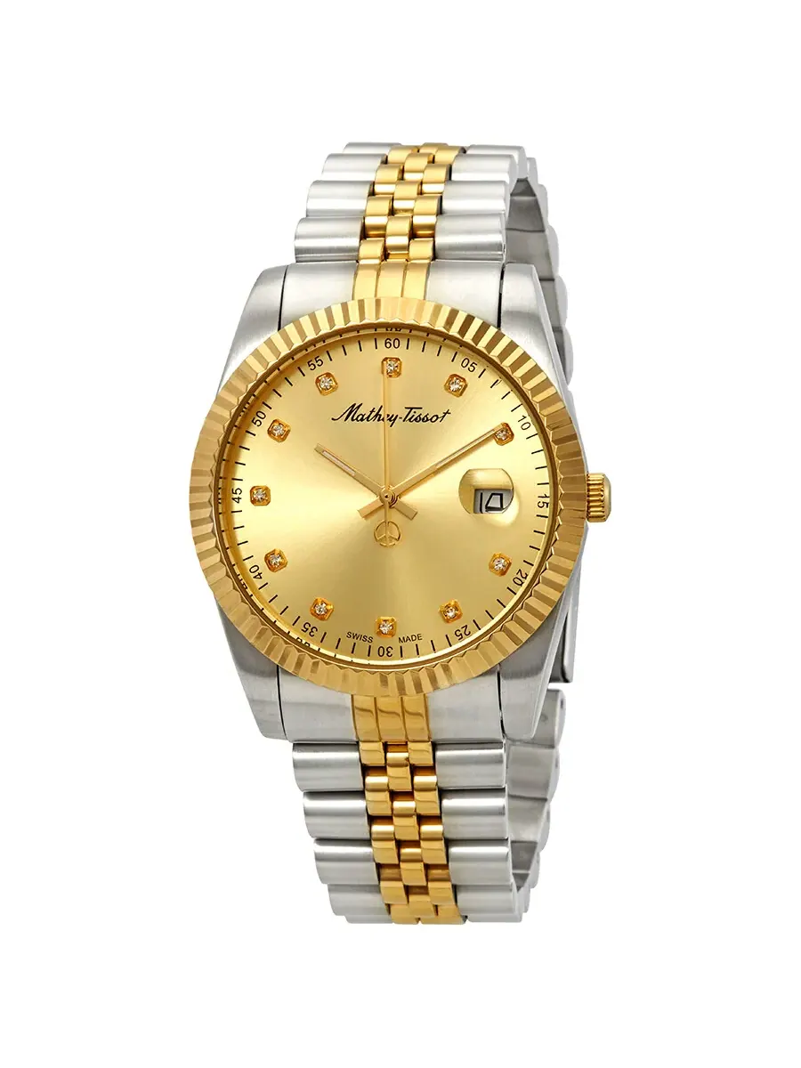 Мужские часы Mathey-Tissot Mathey II Quartz с золотым циферблатом H710BDI — изображение 1 из 3, оттенок желтый золотистый