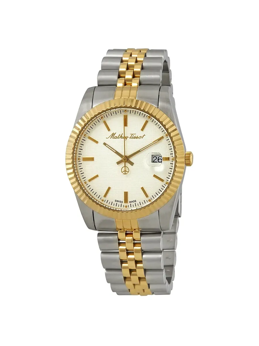 Мужские кварцевые часы Mathey-Tissot Mathey III с серебристым циферблатом, модель H810BI — изображение 1 из 3