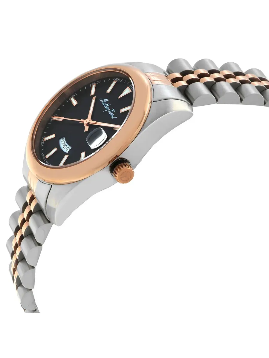 Мужские часы Mathey-Tissot Mathy Day-Date Quartz с черным циферблатом D510RS — изображение 2 из 3, оттенок розовый золотистый
