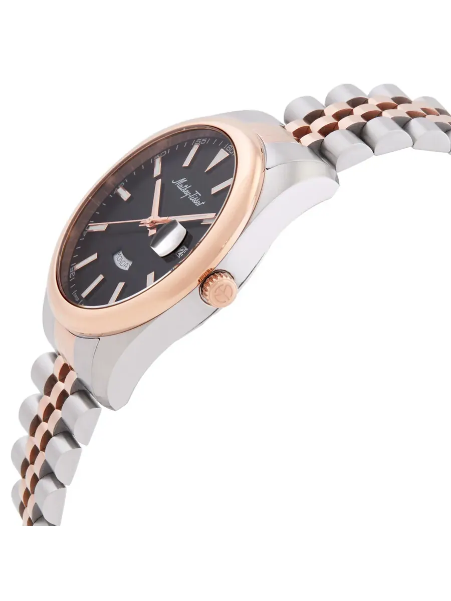 Мужские часы Mathey-Tissot Mathy Day-Date Quartz с черным циферблатом H510RS — изображение 2 из 3, оттенок розовый золотистый