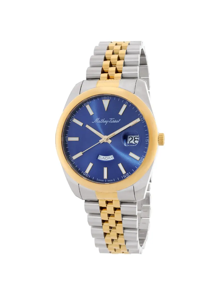 Мужские часы Mathey-Tissot Mathy Day-Date Quartz с синим циферблатом H510BBU — изображение 1 из 3, оттенок золотистый