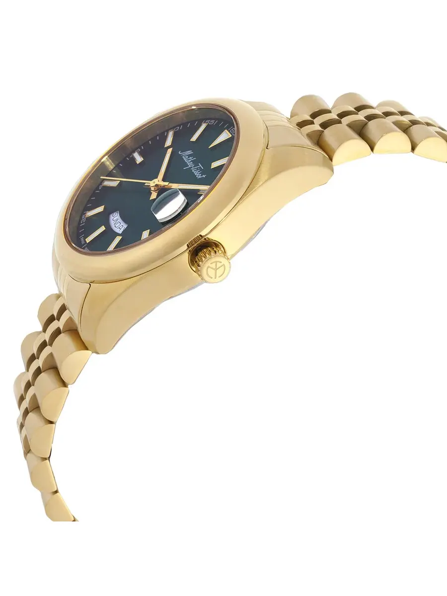 Мужские часы Mathey-Tissot Mathy Day-Date Quartz с зеленым циферблатом D510PV — изображение 2 из 3, оттенок желтый золотистый