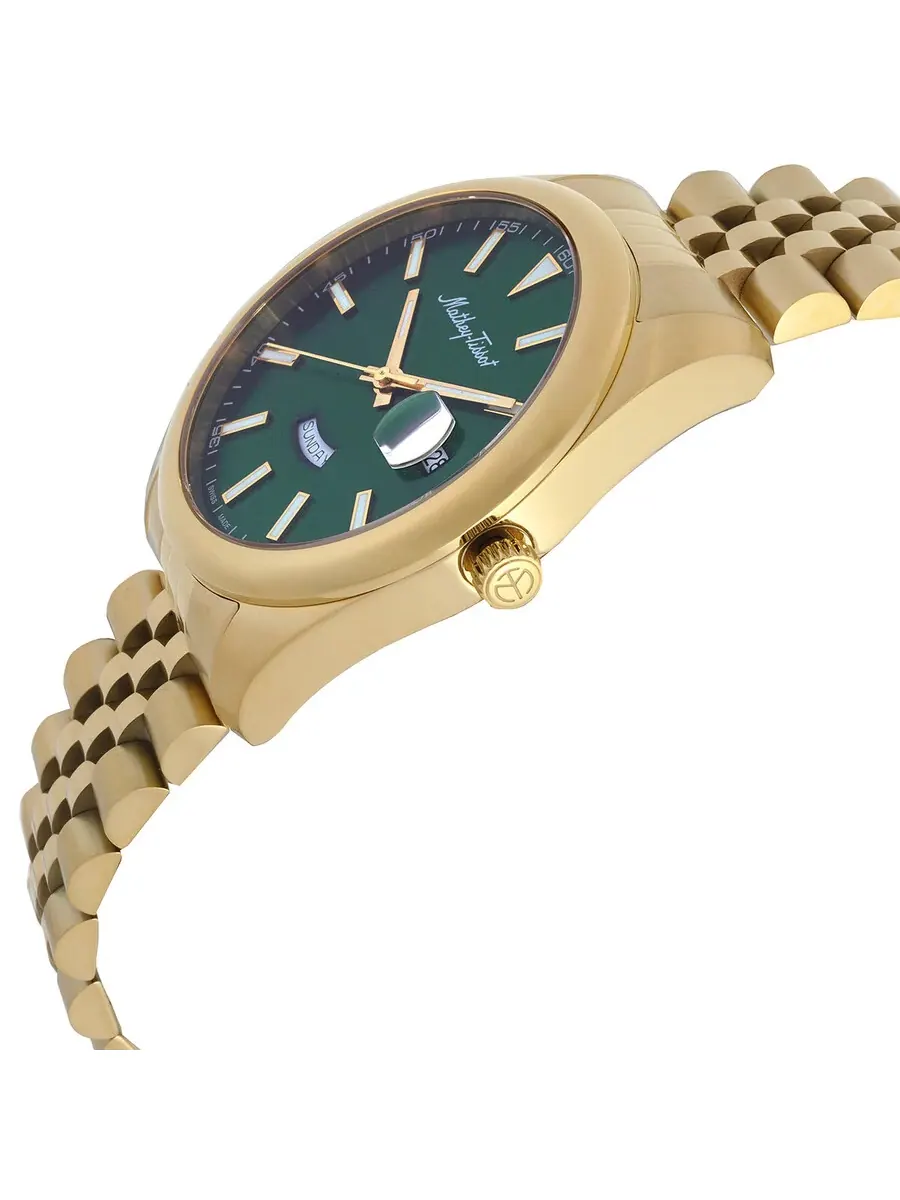 Часы Mathey-Tissot Mathy Day-Date Quartz с зеленым циферблатом H510PV — изображение 2 из 3, оттенок желтый золотистый