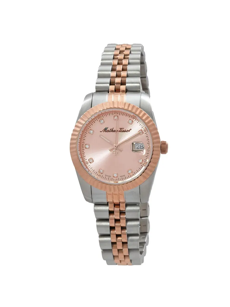 Женские часы Mathey-Tissot Mathy III Quartz с розовым циферблатом D810RSAL — изображение 1 из 3, оттенок розовый золотистый