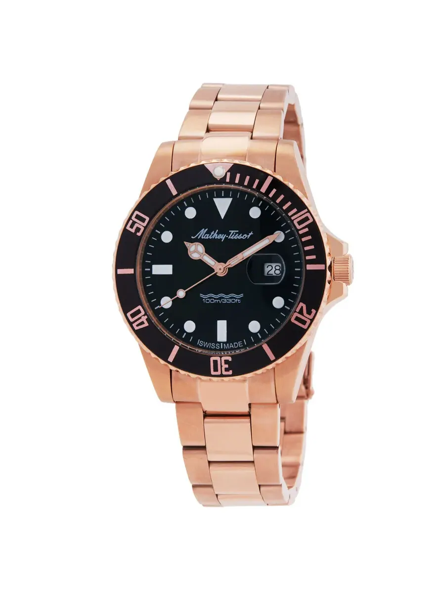 Мужские часы Mathey-Tissot Mathy Vintage Quartz 42 мм с черным циферблатом H9010PRN — изображение 1 из 3