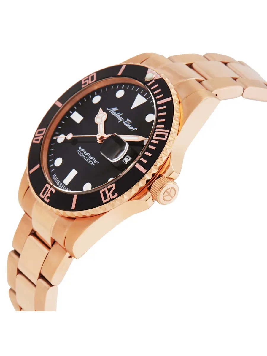 Мужские часы Mathey-Tissot Mathy Vintage Quartz 42 мм с черным циферблатом H9010PRN — изображение 2 из 3
