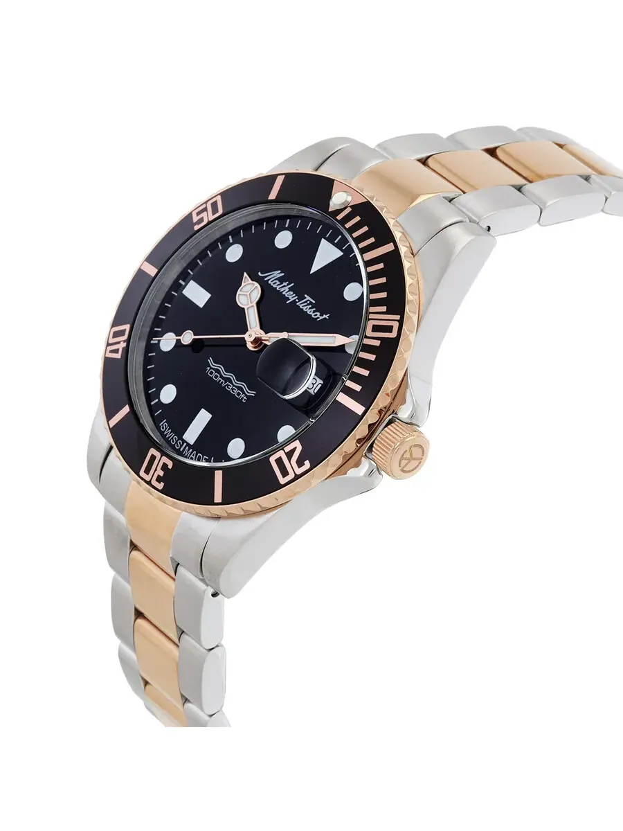 Мужские часы Mathey-Tissot Mathy Vintage Quartz 42 мм с черным циферблатом H9010RN — изображение 2 из 3