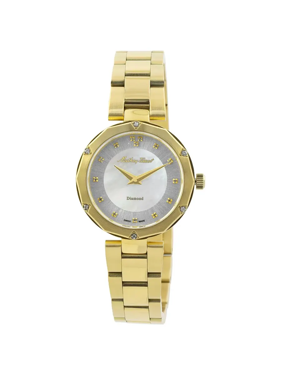 Женские кварцевые часы Mathey-Tissot Molly с бриллиантами, модель D1087PQYI — изображение 1 из 3, оттенок желтый золотистый