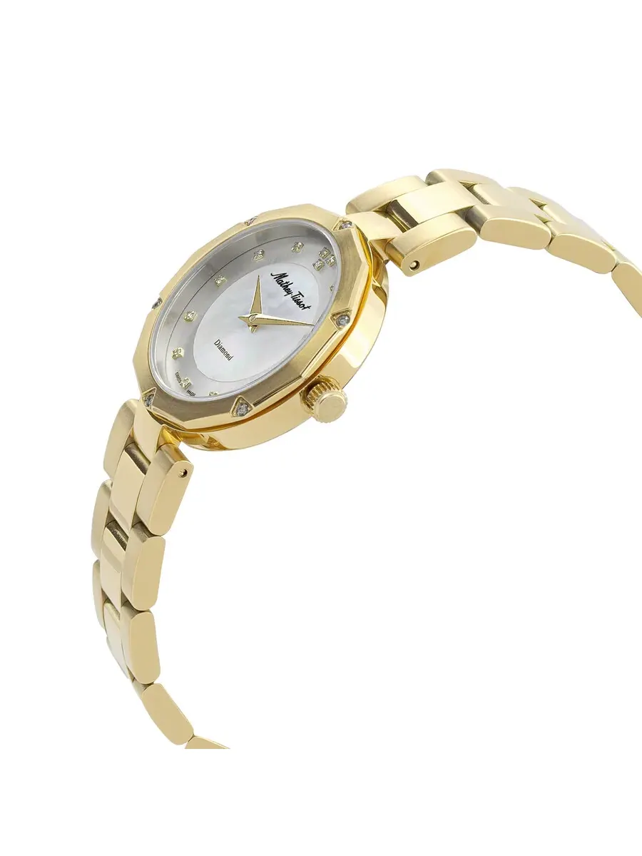 Женские кварцевые часы Mathey-Tissot Molly с бриллиантами, модель D1087PQYI — изображение 2 из 3, оттенок желтый золотистый