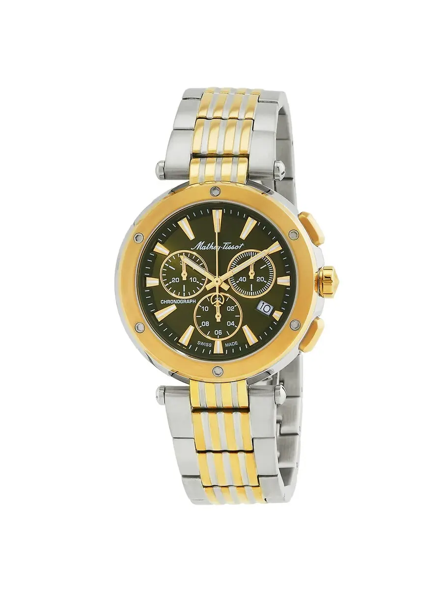Мужские кварцевые часы Mathey-Tissot Neptune Chrono Chronograph с зеленым циферблатом H912CHBV — изображение 1 из 3