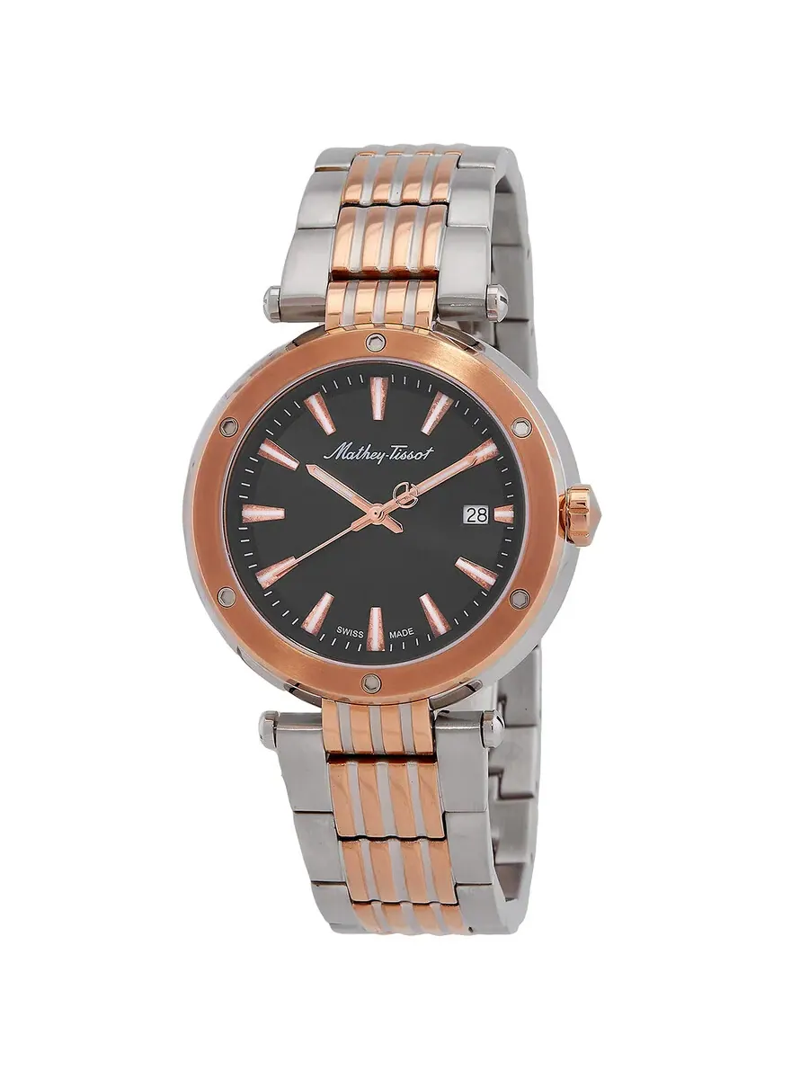 Мужские часы Mathey-Tissot Neptune с кварцевым механизмом и черным циферблатом H912RN — изображение 1 из 3