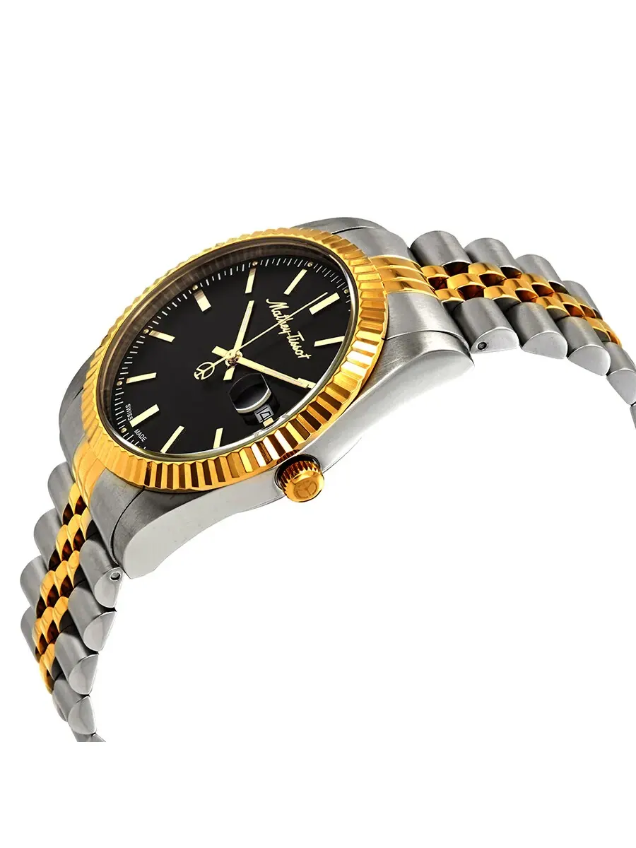 Мужские часы Mathey-Tissot Mathey III Quartz с черным циферблатом H810BN — изображение 2 из 3, оттенок желтый золотистый