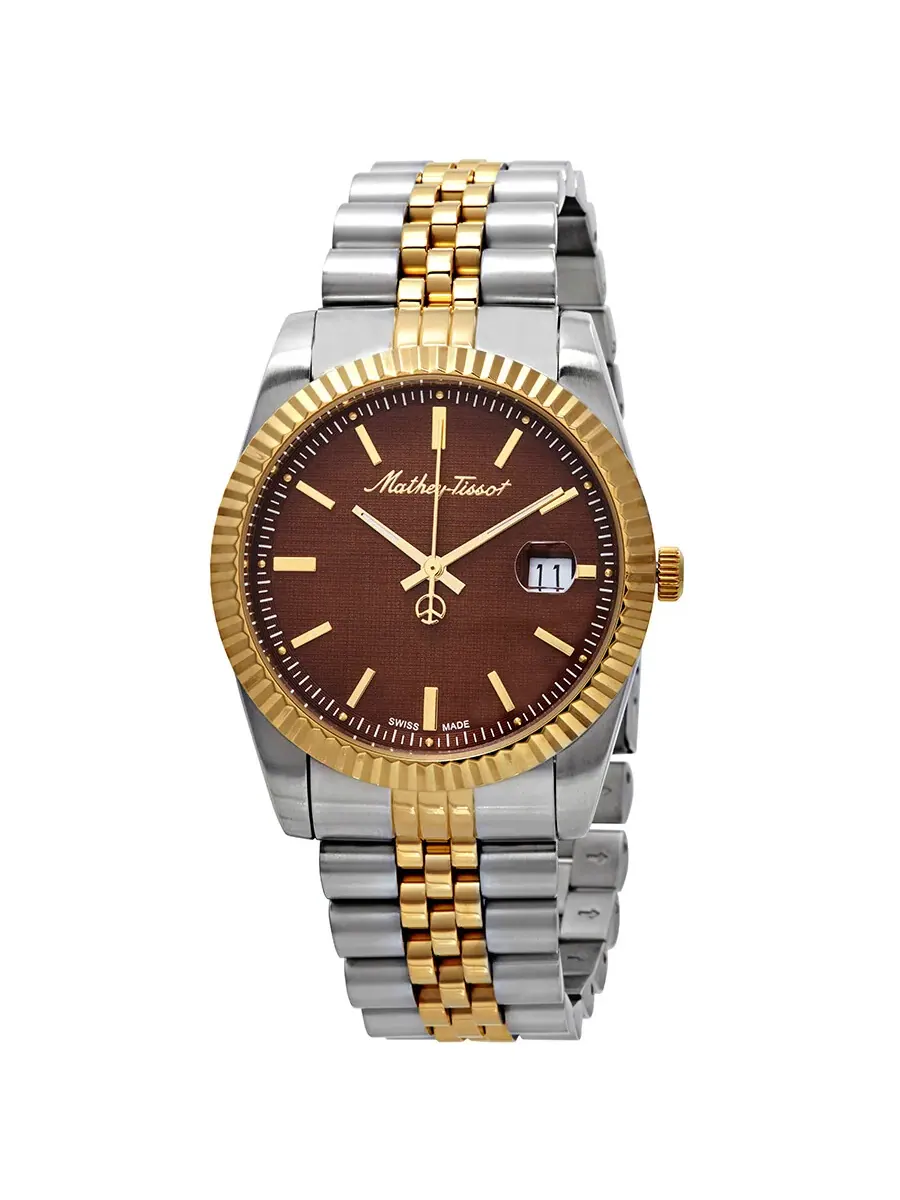 Мужские часы Mathey-Tissot Rolly III с коричневым циферблатом H810BM — изображение 1 из 3, оттенок желтый золотистый