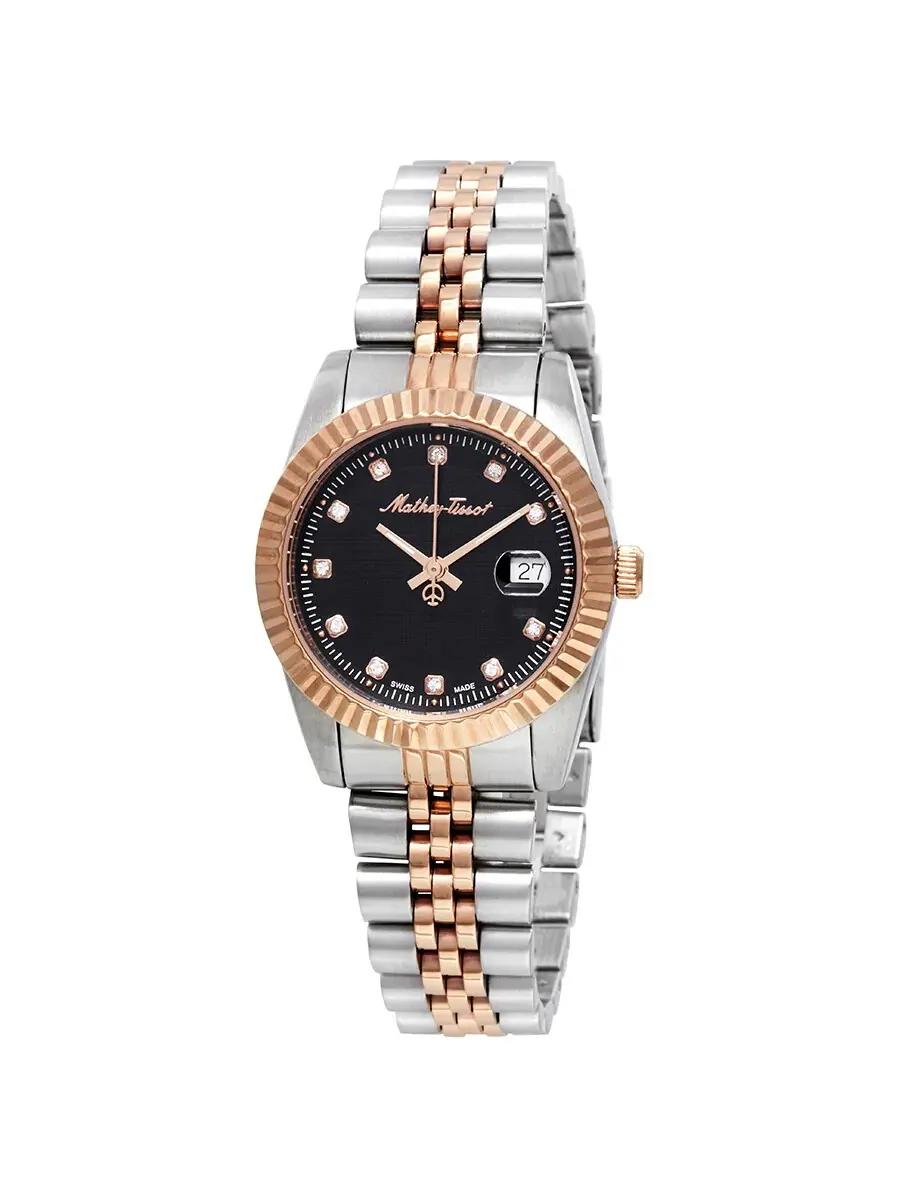 Женские кварцевые часы Mathey-Tissot Mathey III с черным циферблатом, модель D810RN — изображение 1 из 3