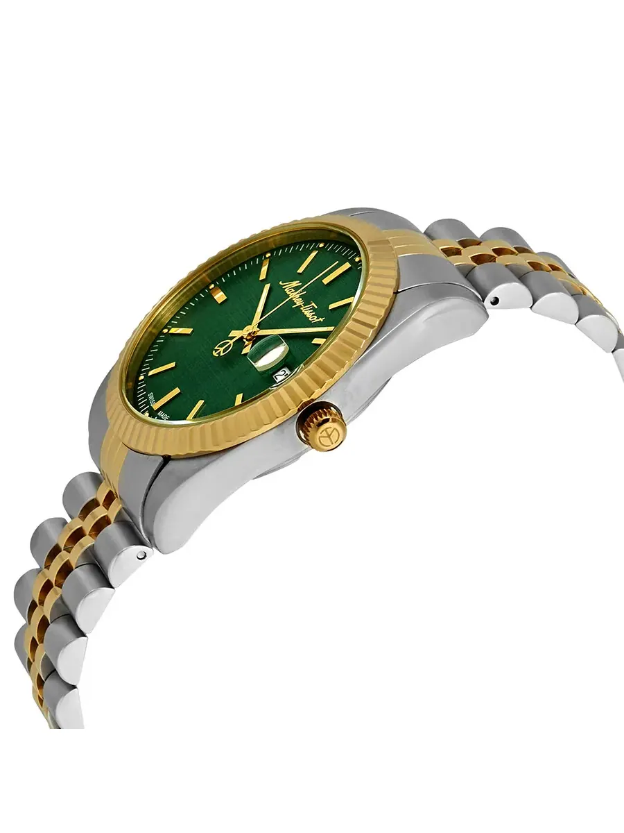 Мужские часы Mathey-Tissot Mathey III Quartz с зеленым циферблатом H810BV — изображение 2 из 3, оттенок желтый золотистый