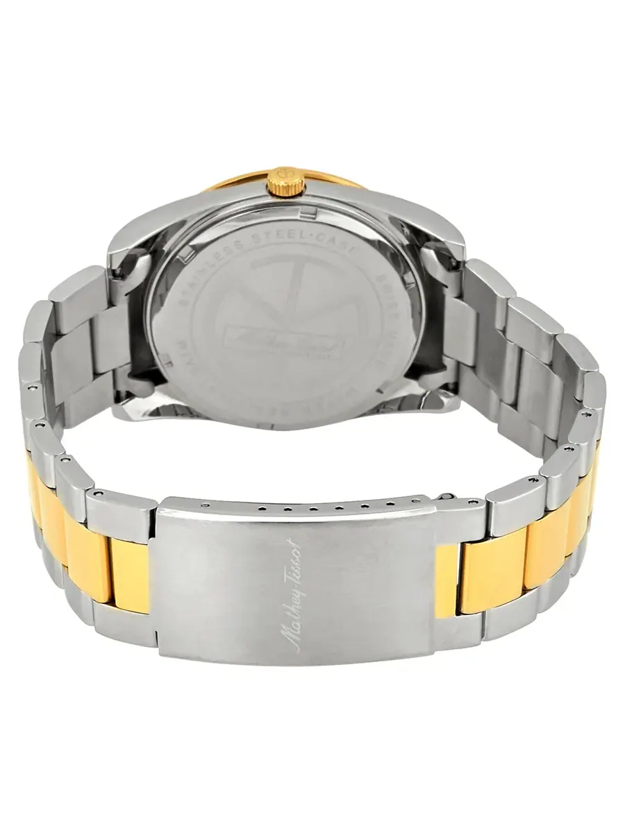 Часы для мужчин Mathey-Tissot Mathey I Quartz с белым циферблатом H450BI — изображение 3 из 3, оттенок желтый золотистый
