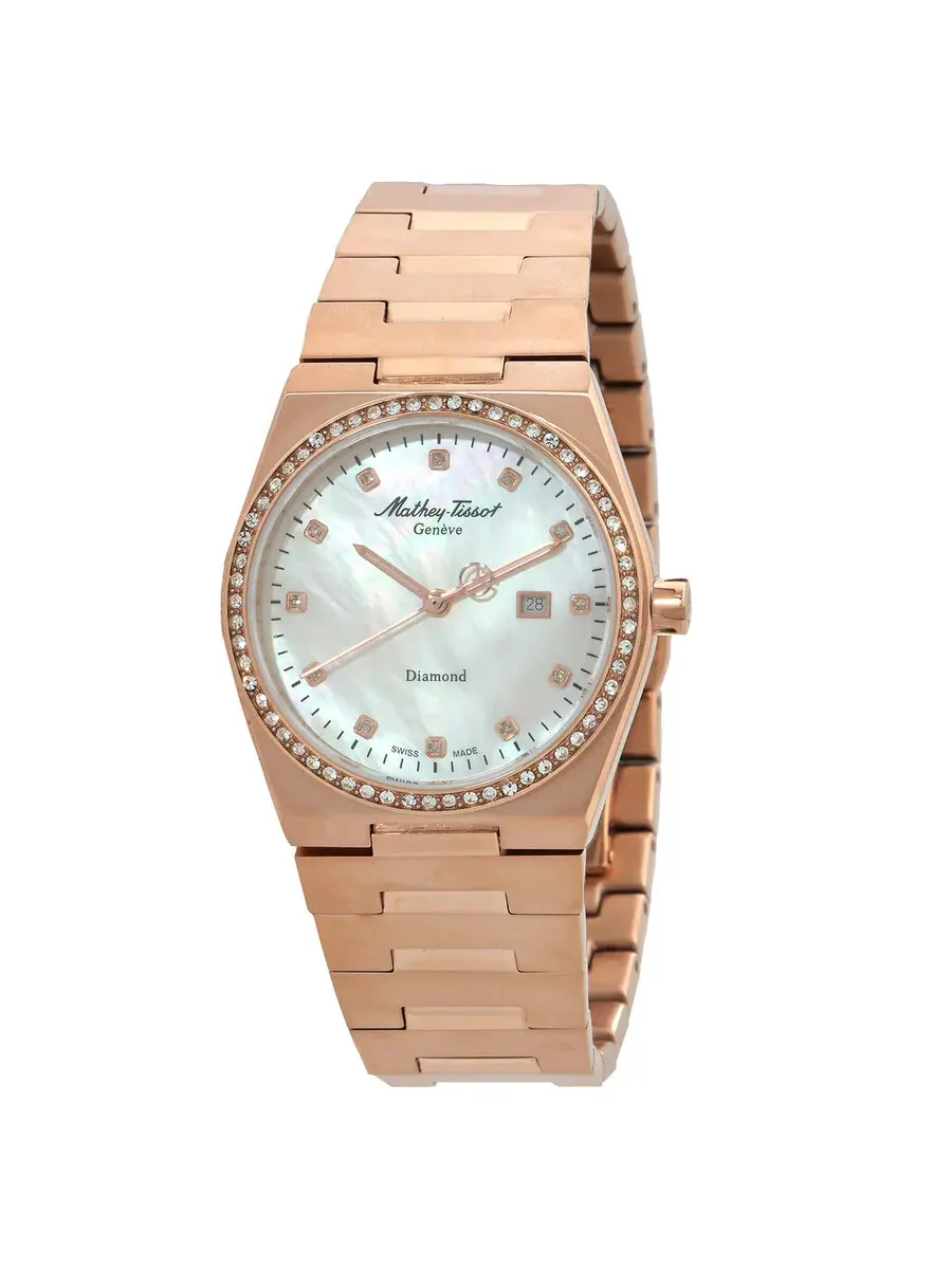 Женские часы Mathey-Tissot Zeus Lady Diamond Quartz с белым циферблатом D118SPI — изображение 1 из 3