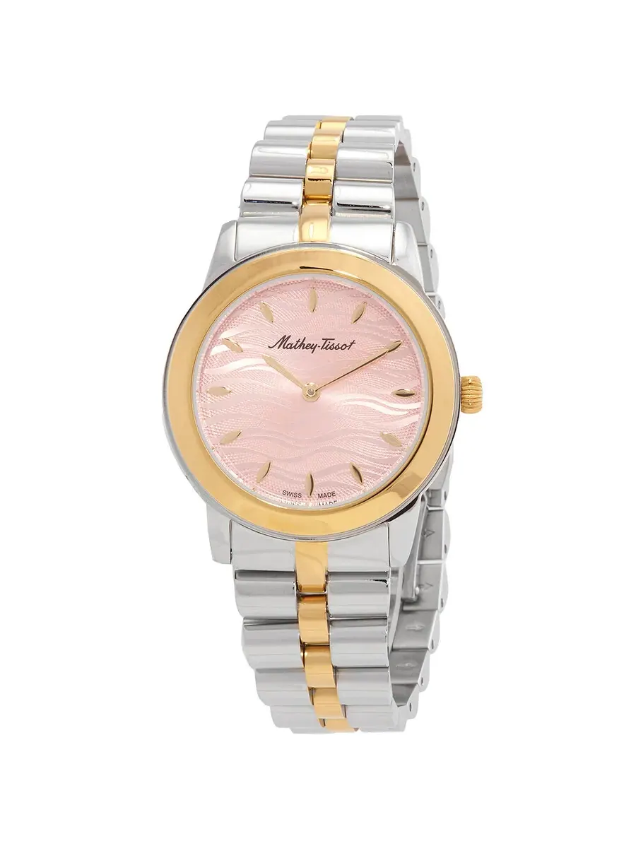 Женские часы Mathey-Tissot Artemis Quartz с розовым циферблатом D10860BYPK — изображение 1 из 3, оттенок желтый золотистый