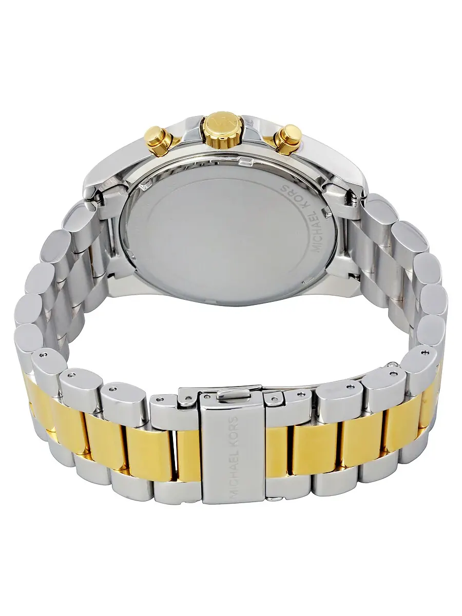 Женские часы Michael Kors Bradshaw с хронографом и синим циферблатом MK5976 — изображение 3 из 4, оттенок золотистый