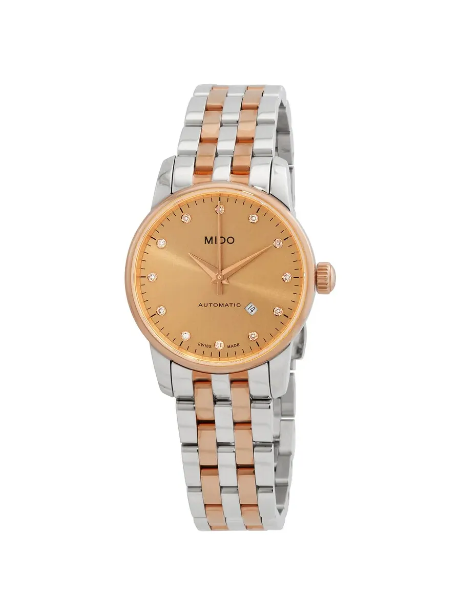 Женские часы Mido Baroncelli с автоматическим механизмом, бронзовым циферблатом и бриллиантами — изображение 1 из 3